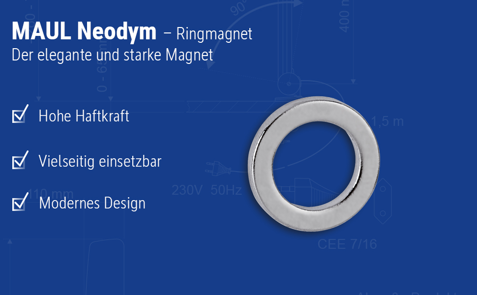 Small neodymium ring magnets (Ø12x1.5mm) with 0.5kg pull force, double-sided use, set of 10 pieces
