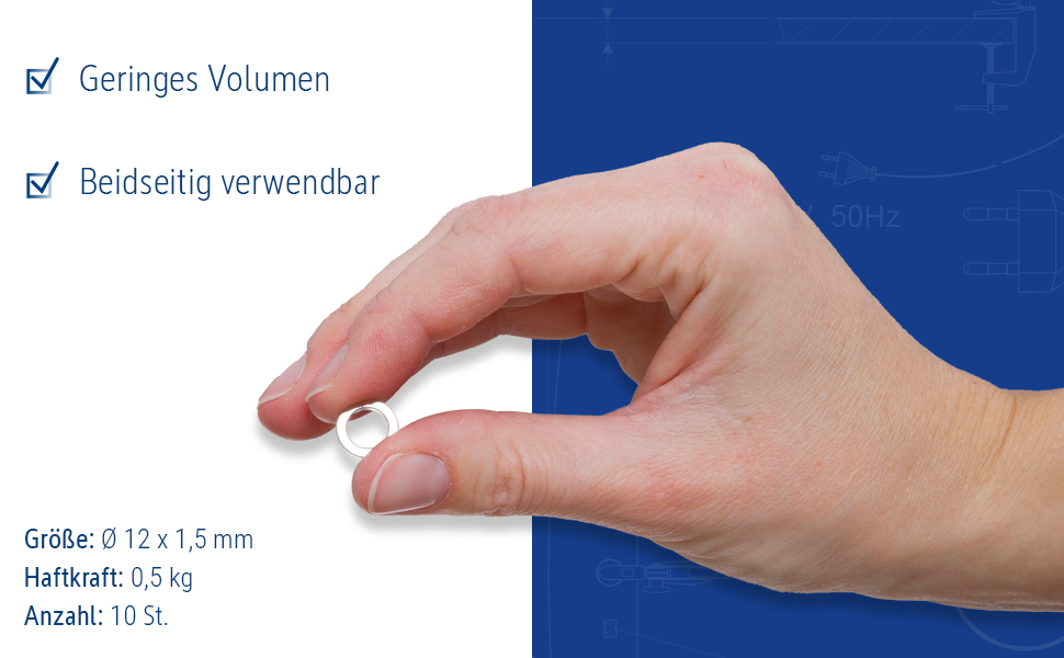 Elegant and strong MAUL neodymium ring magnet with high pull force, versatile applications, and modern design