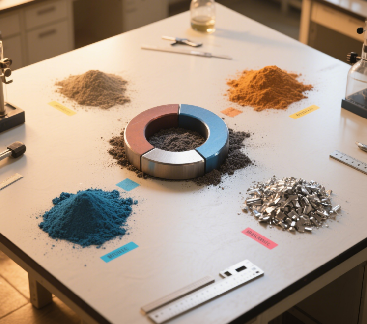 Rare earth magnets (neodymium, samarium-cobalt) in phones, wind turbines, and electric cars