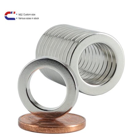 N52 neodymium ring magnets in various custom sizes, high-quality and in stock for immediate purchase